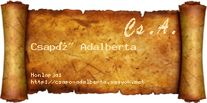 Csapó Adalberta névjegykártya